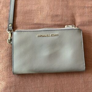 Michael Kors Gray Wristlet Clutch Sleek Design